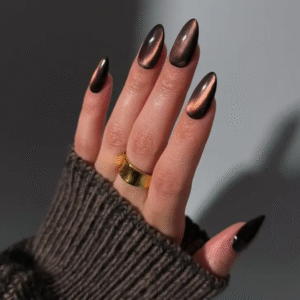 Brown Cat Eye Nails