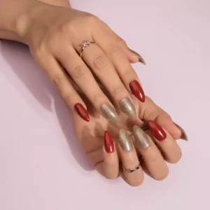 Red and Golden Nails